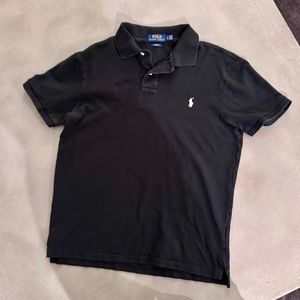 Polo Ralph Lauren Pique Cotton Polo, Black, Size L, Slim Fit